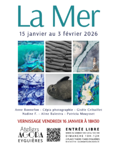 Affiche exposition collective la mer agora Eyguières
