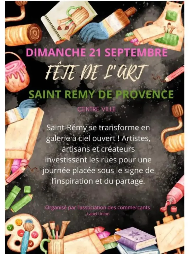 Affiche fête de l'art à Saint-Rémy-de-Provence
